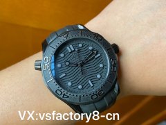 VS廠歐米茄墨黑海馬300米復(fù)刻版細(xì)節(jié)做工評測